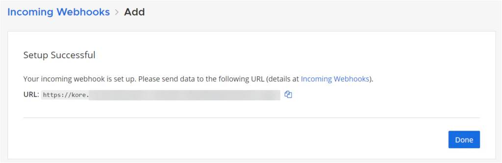 provide incoming webhook