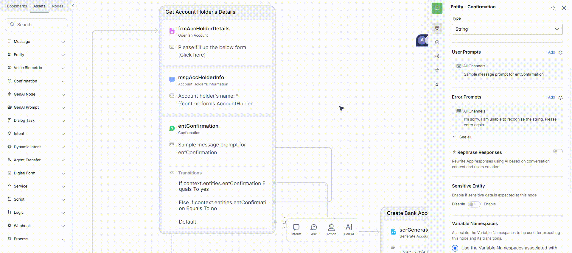 Quick Reply prompt creation