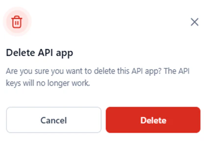 delete api app