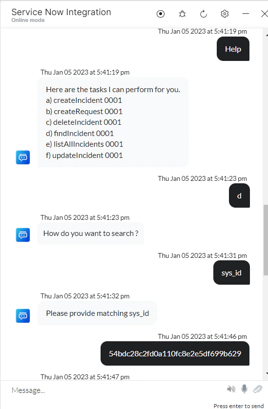 VA prompt to view an incident