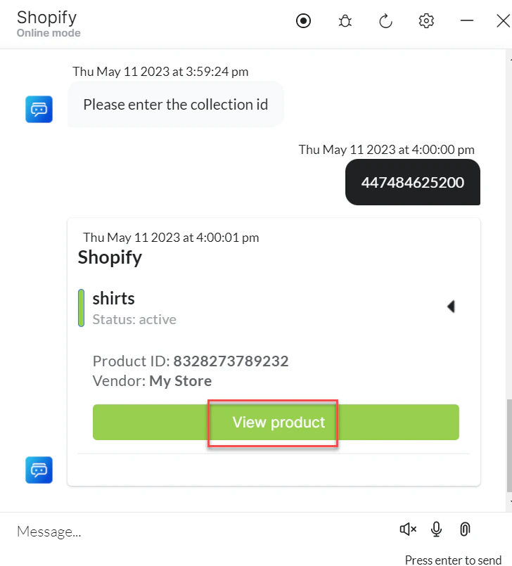 VA prompt to Get Variants by Product ID
