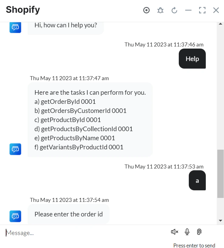 VA prompts to Get Order by ID