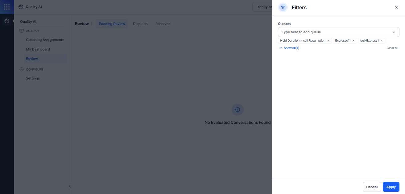 Pending Review Tab