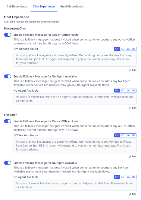 Fallback Message-Chat