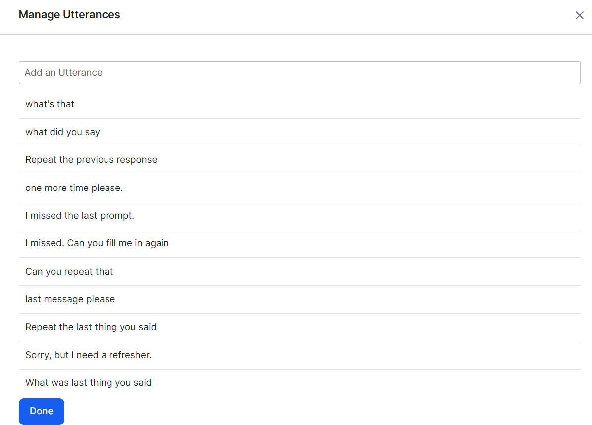 manage utterances