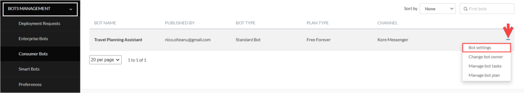Bot settings