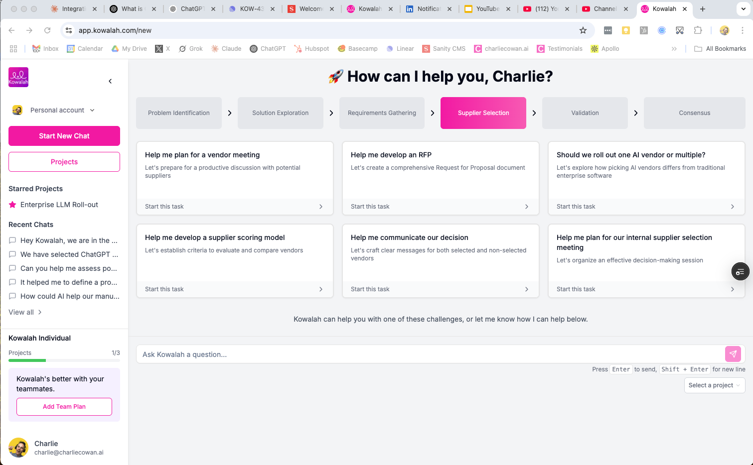 Kowalah conversation starters