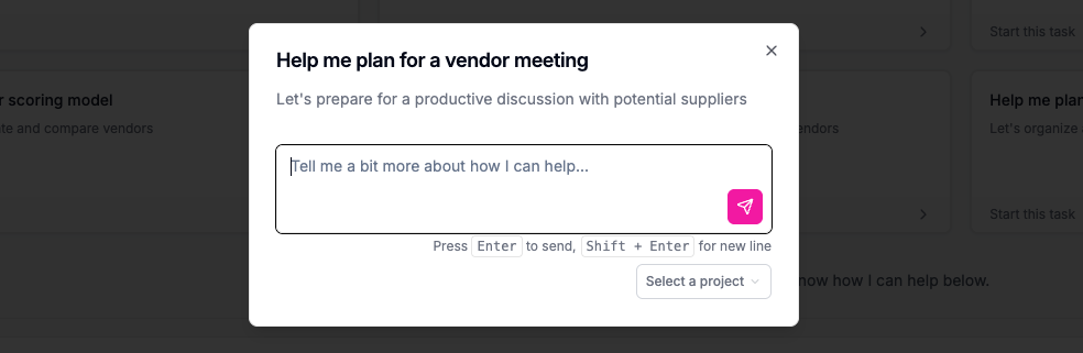Plan a vendor meeting