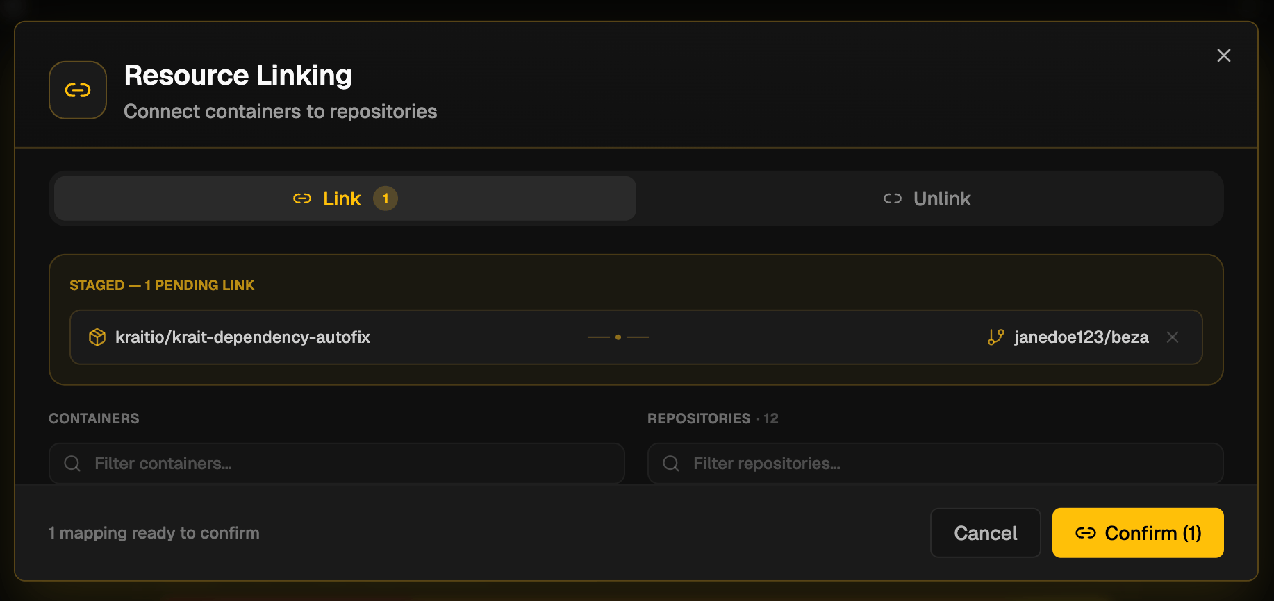 Link repository interface