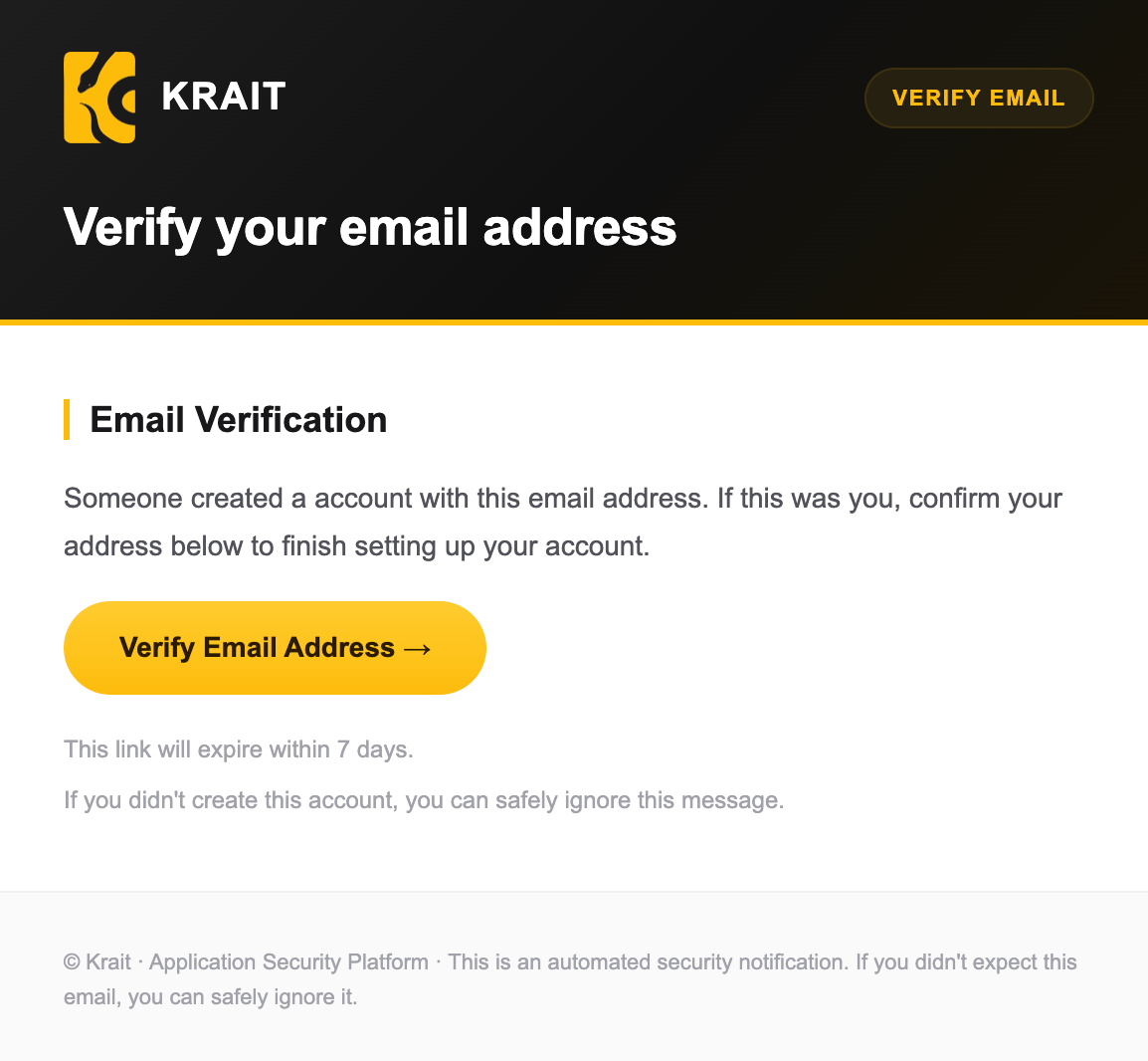 Email verification screen