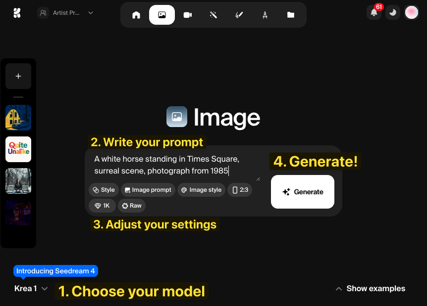 Krea Image How To Use Pn