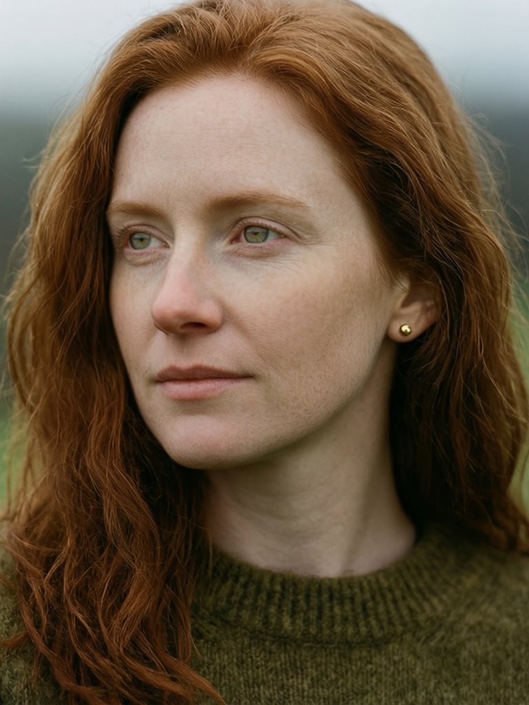 A Close Up Portrait Of An Irish Woman In Her Early Thirties Natural Copper Red Hair Falling In Loos Vph11q47gg5cphawxhda 1