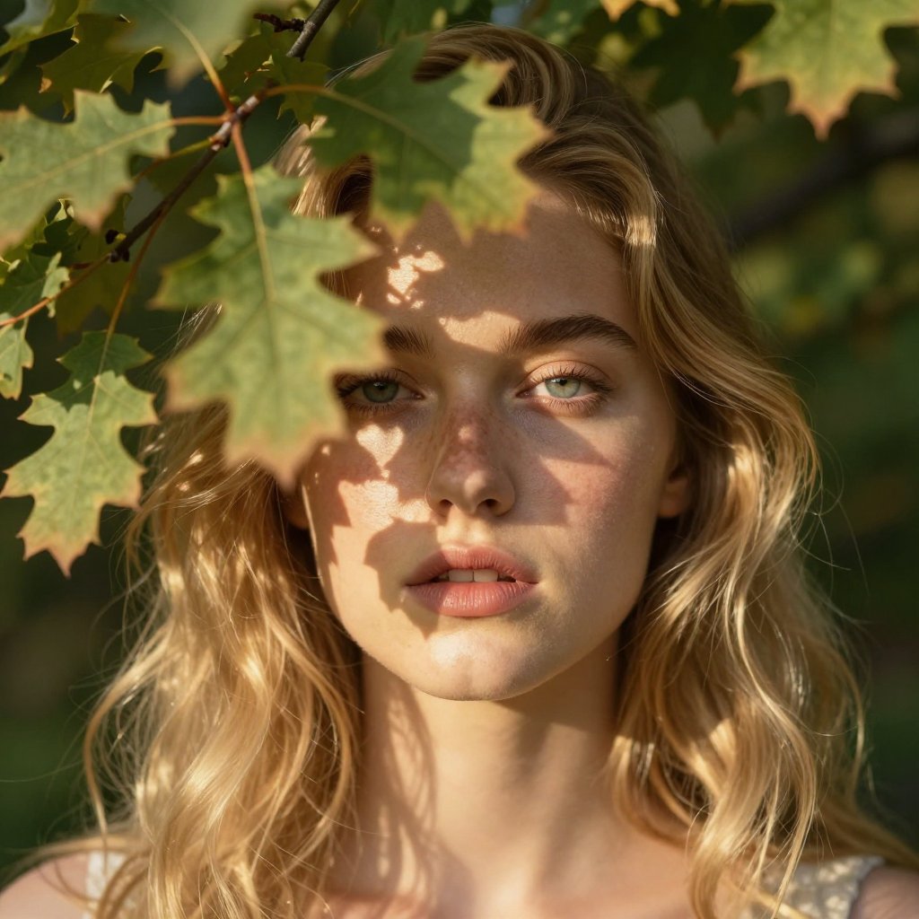 A Hyper Detailed Close Up Portrait Of A Young Woman With Loose Waves Of Blonde Hair Her Face Half V O987kw85a3gv3an0lf15 0