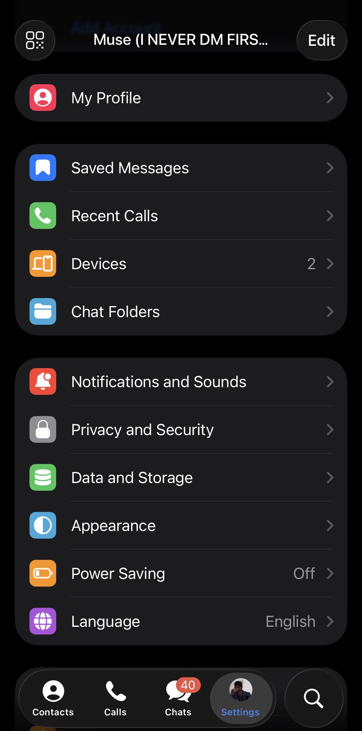 Settings Page Telegram Settings Page Telegram