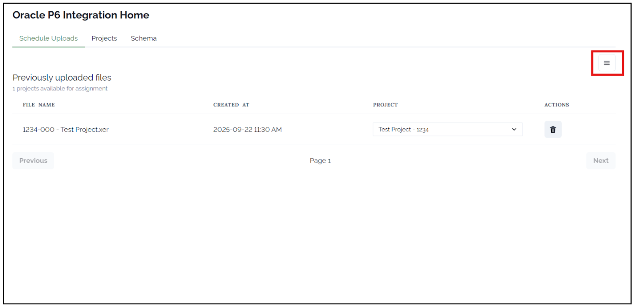 Oracle P6 Integration Home