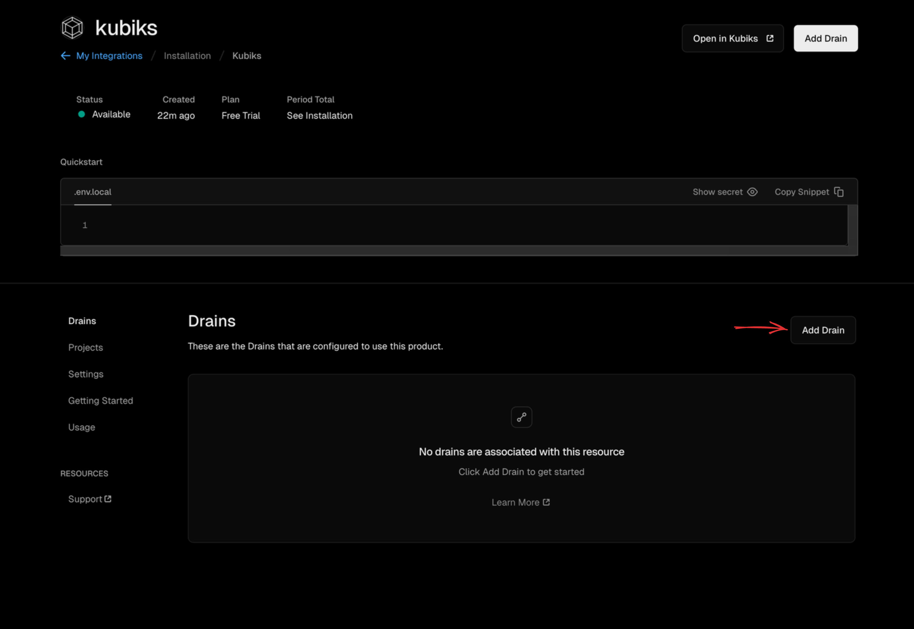 Install Kubiks integration