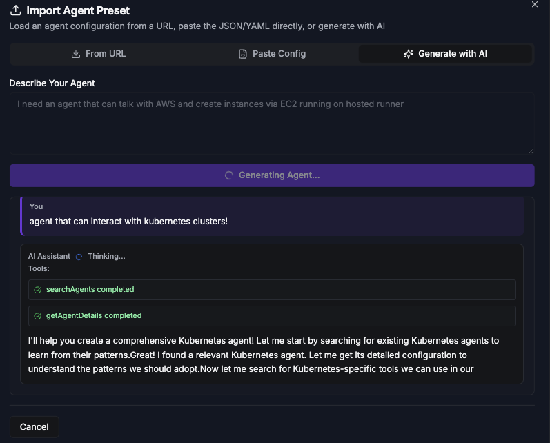 AI Agent Generation Process
