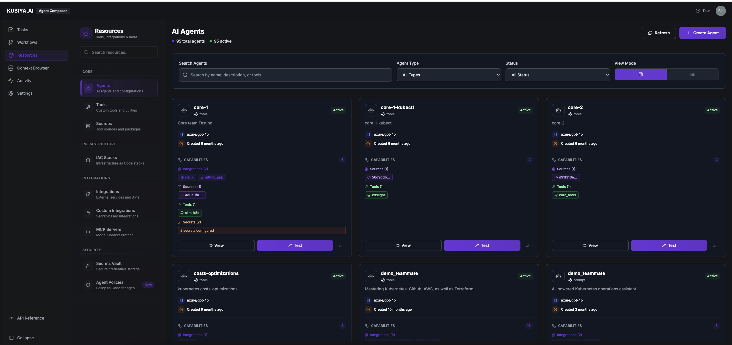 Agents Overview Grid