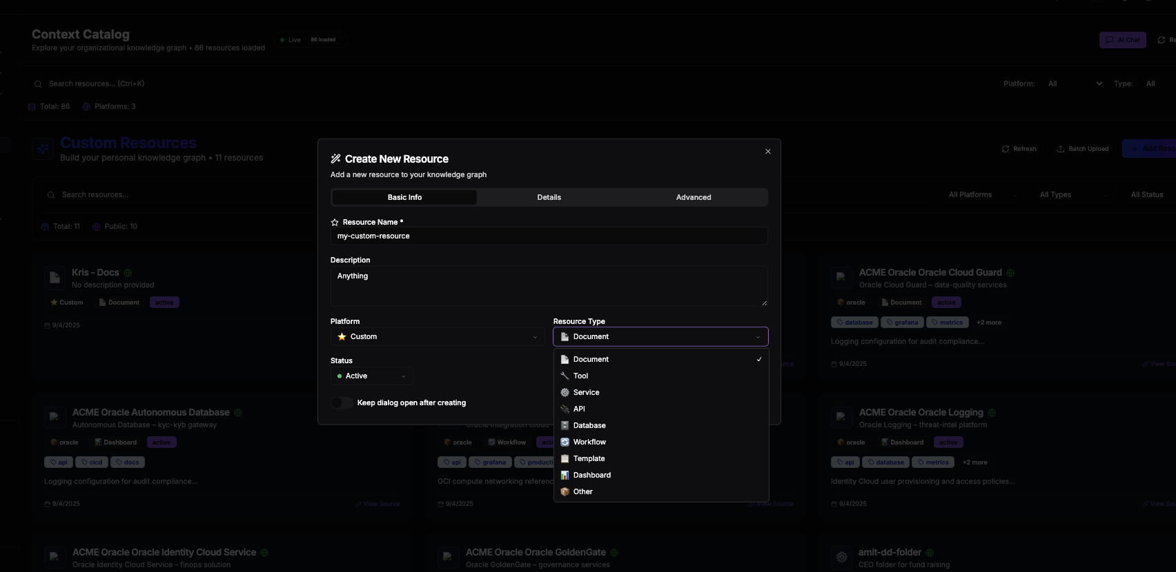 Operational Monitoring Context