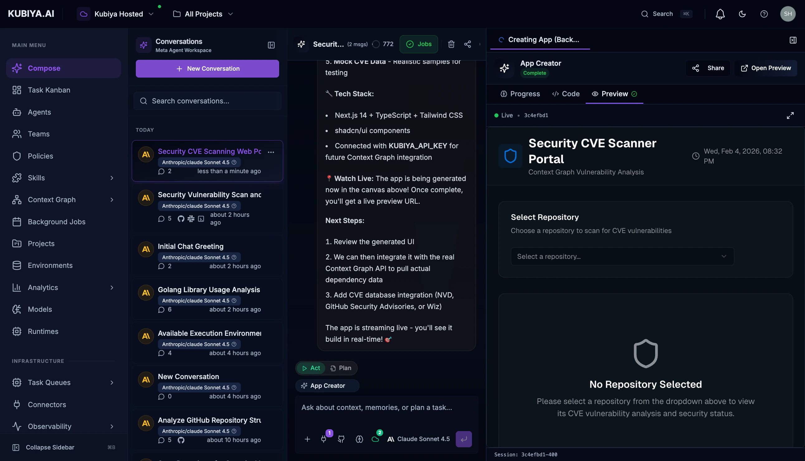 Meta Agent CVE and Repository Analysis