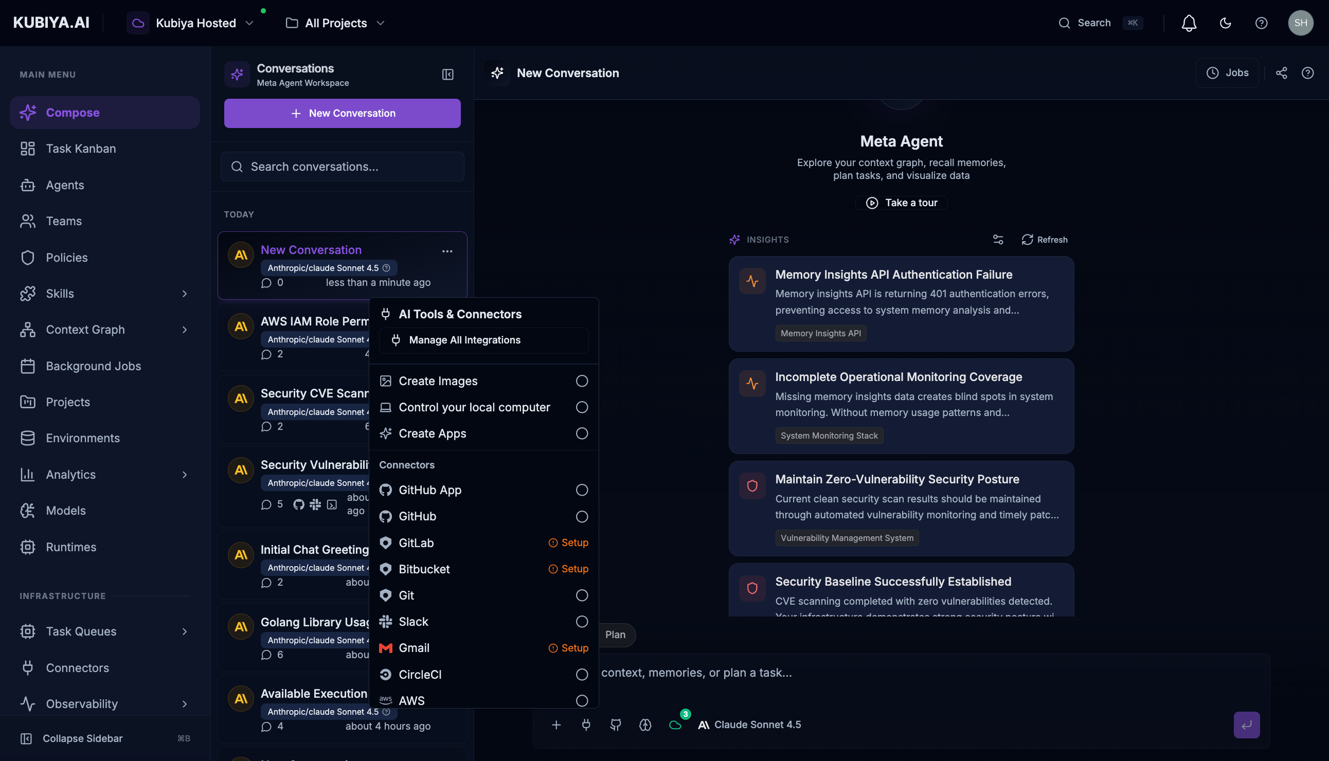 All Available Connectors in Meta Agent