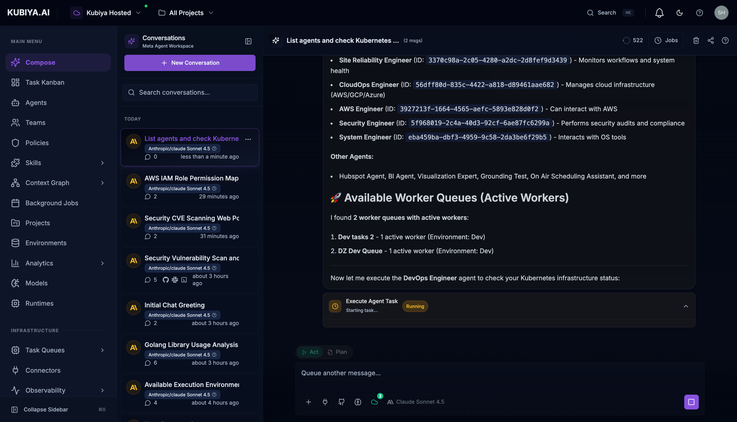 Meta Agent Lists Agents