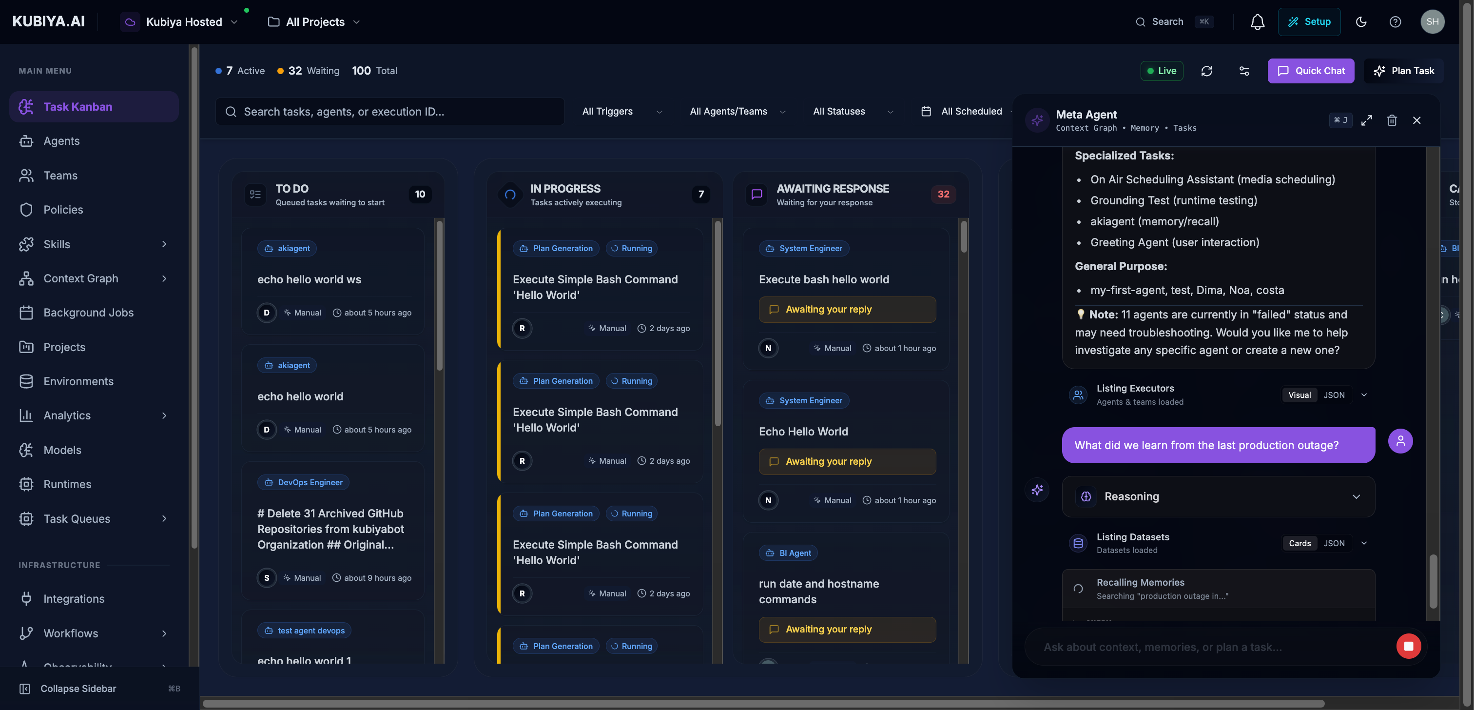 Meta Agent Searching Cognitive Memory
