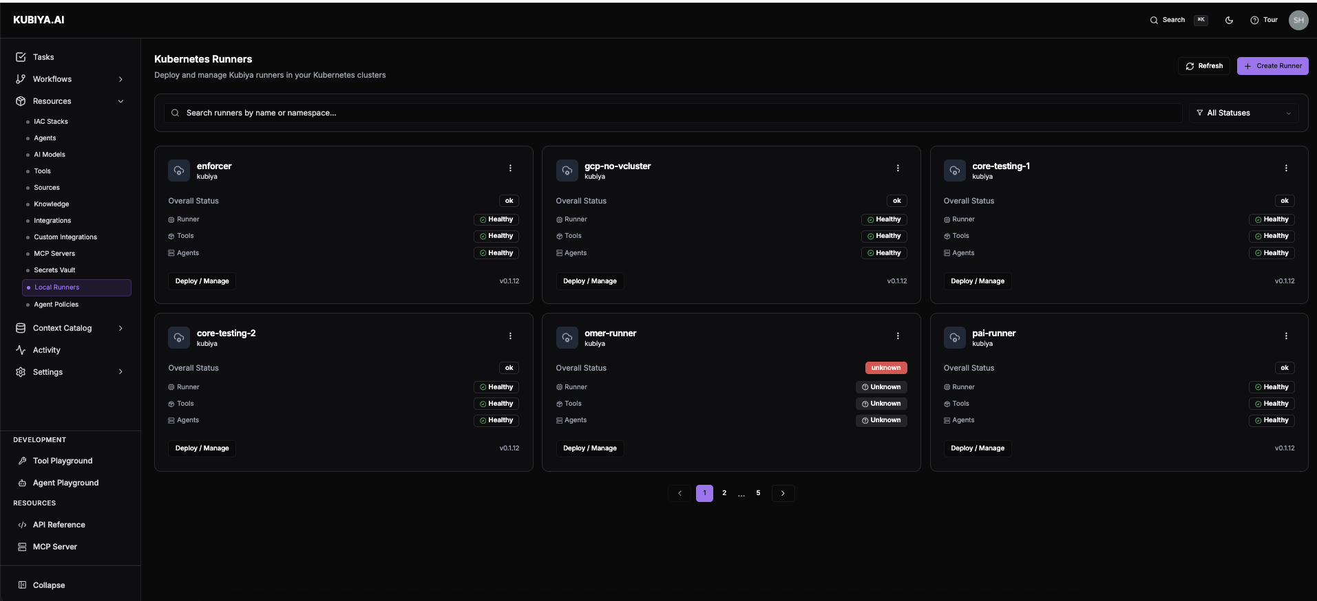 Kubernetes Runners Dashboard