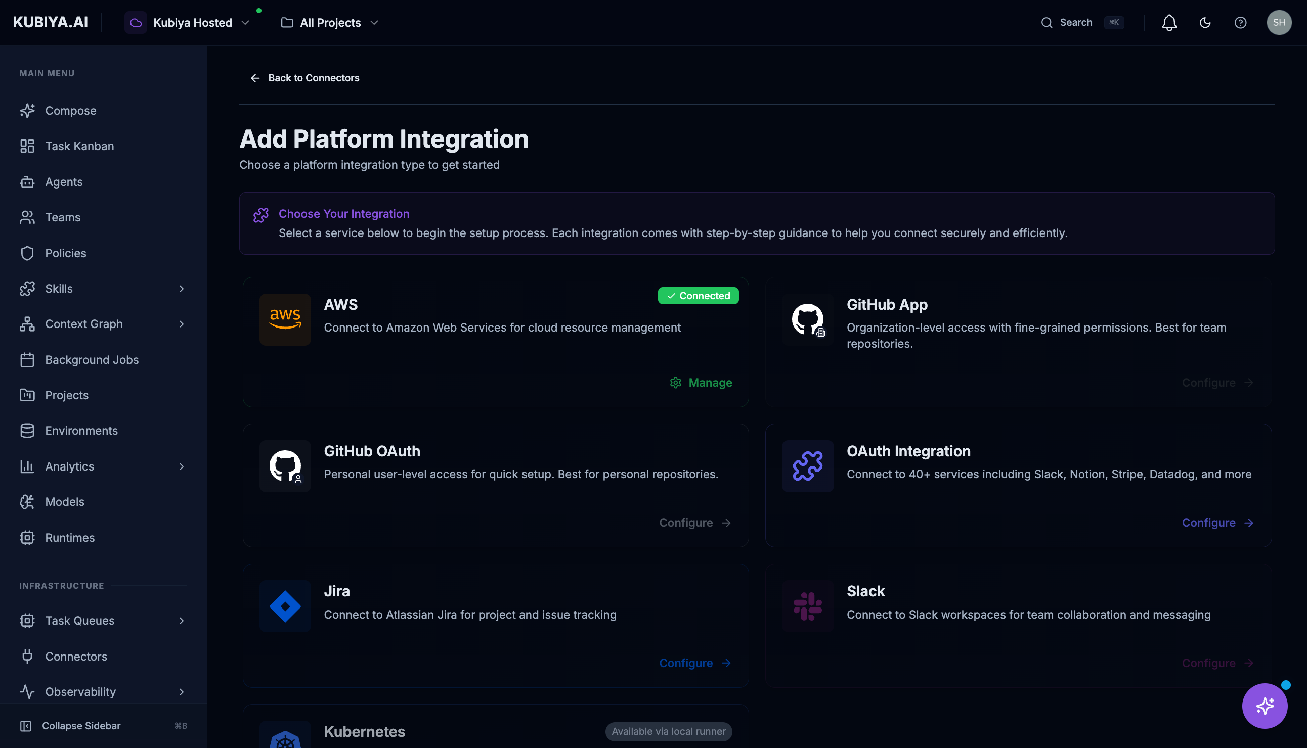 Add Connector - Choose Integration Type