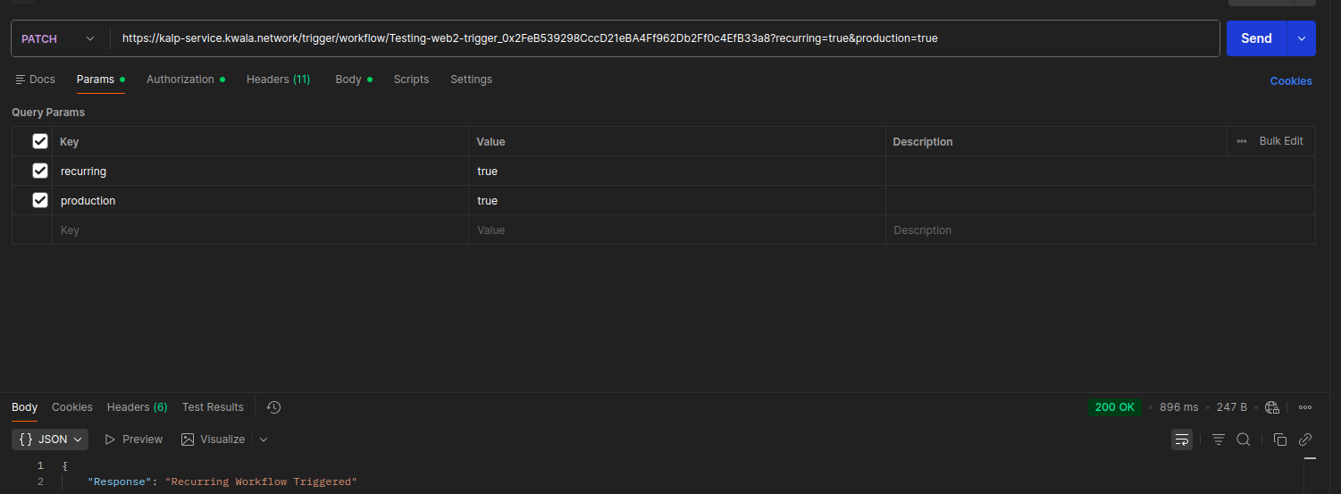Repeat Every Prodiuction Trigger using postman