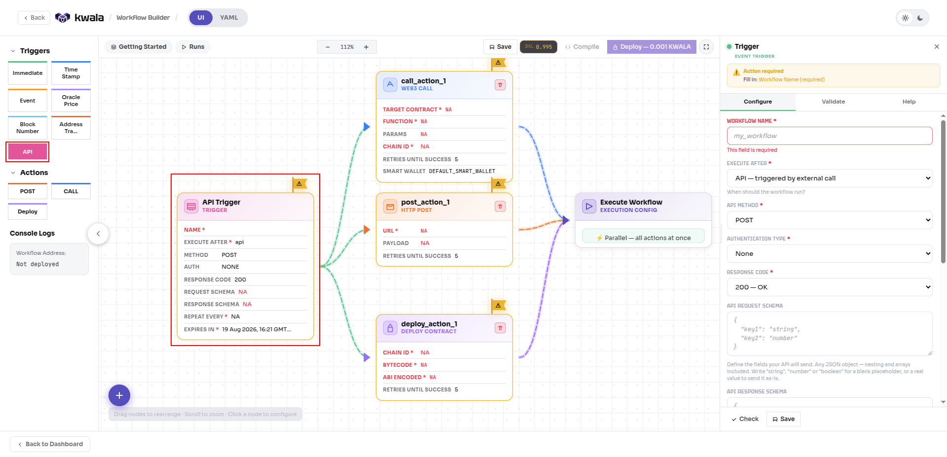 Web2 Trigger Canvas