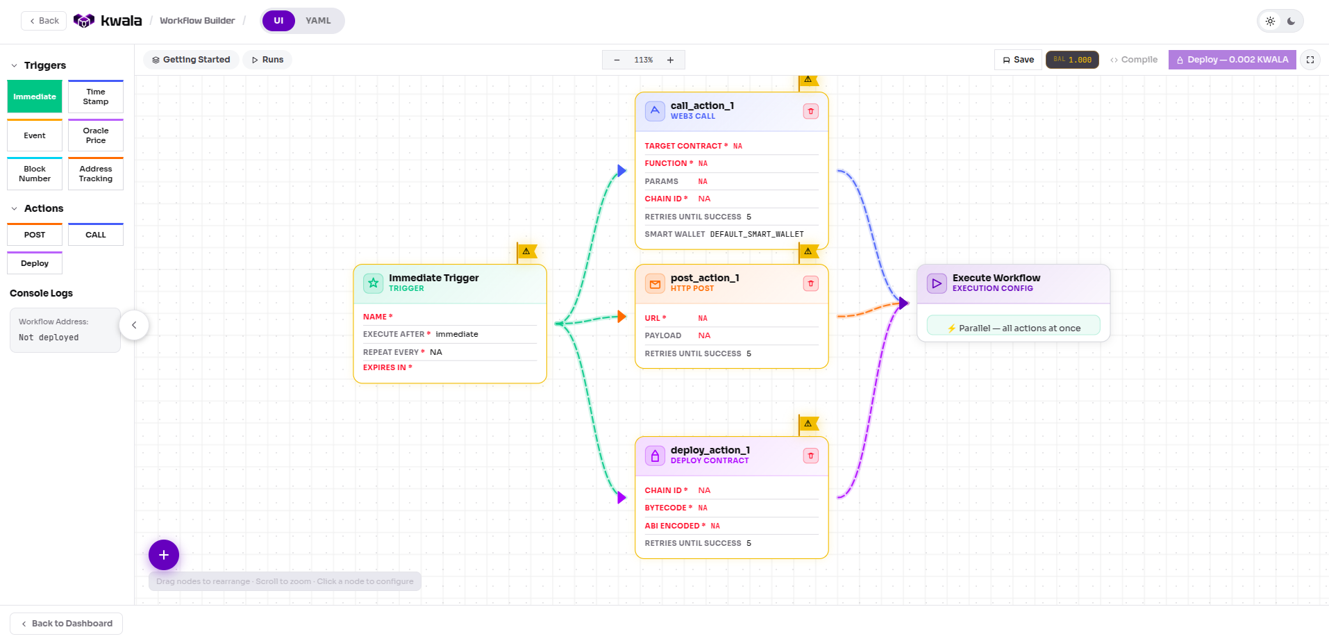 Workflow Builder button in navigation