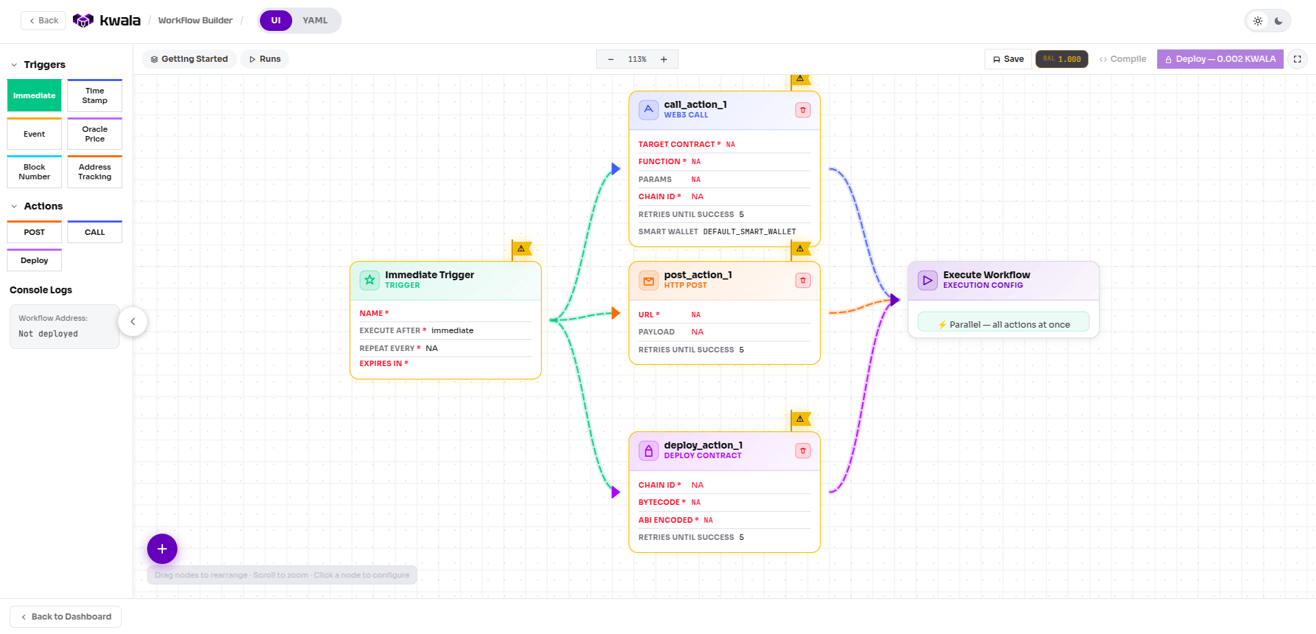 Workflow Builder button in navigation