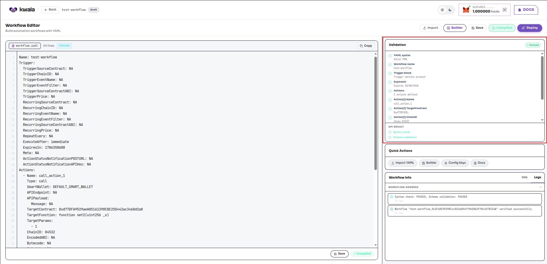 Validation pane