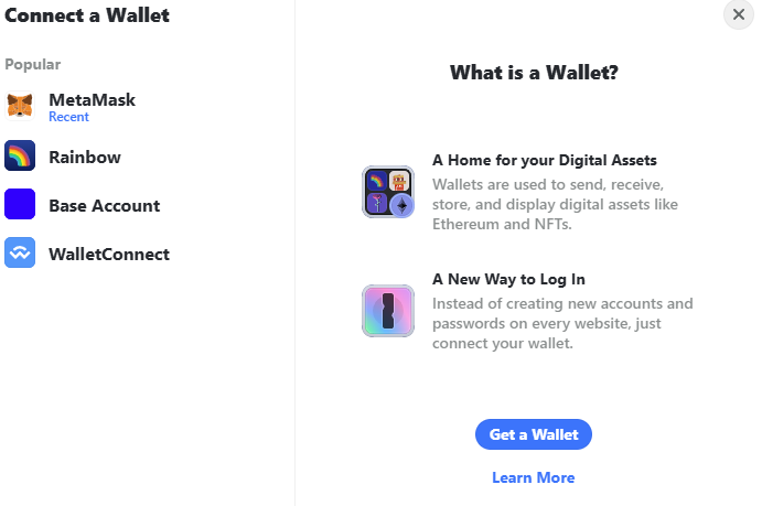 Select wallet to connect