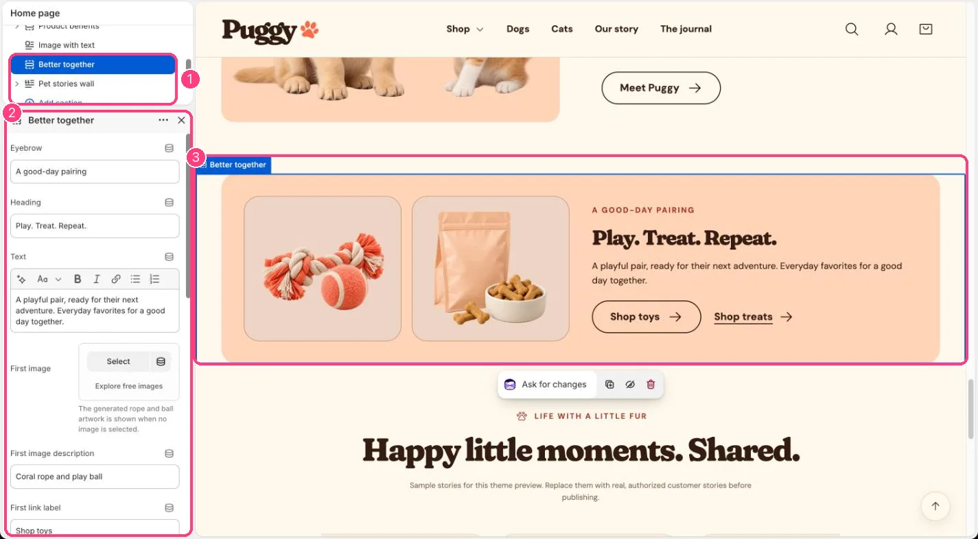 Better together in the theme editor
