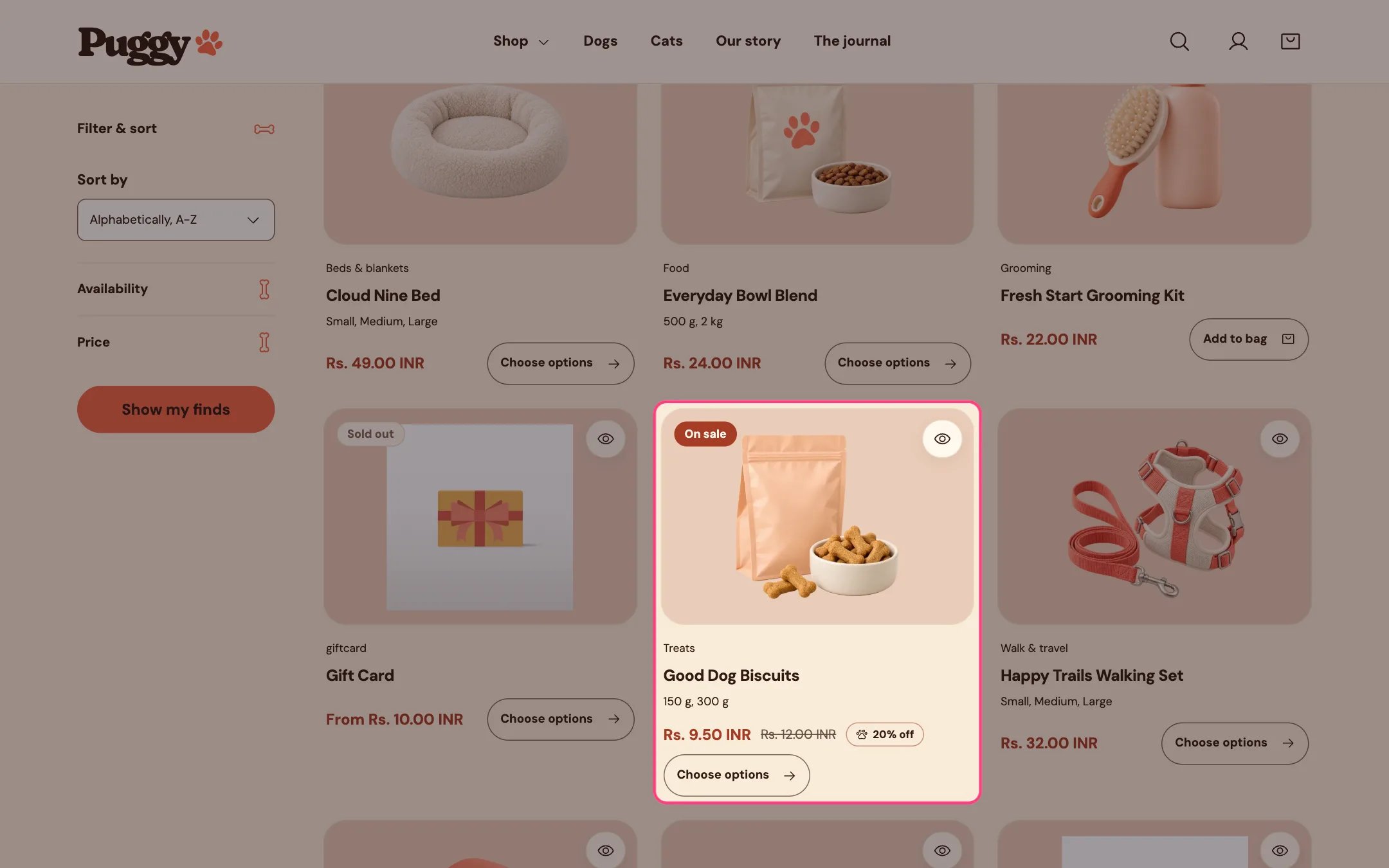 A sale badge on a product card