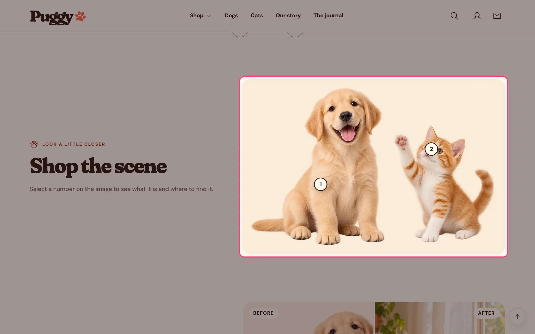 Image with hotspots on the storefront