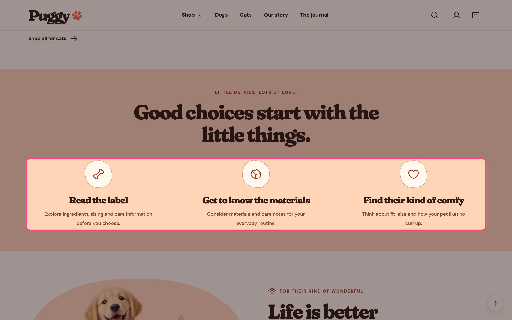 Product benefits on the storefront
