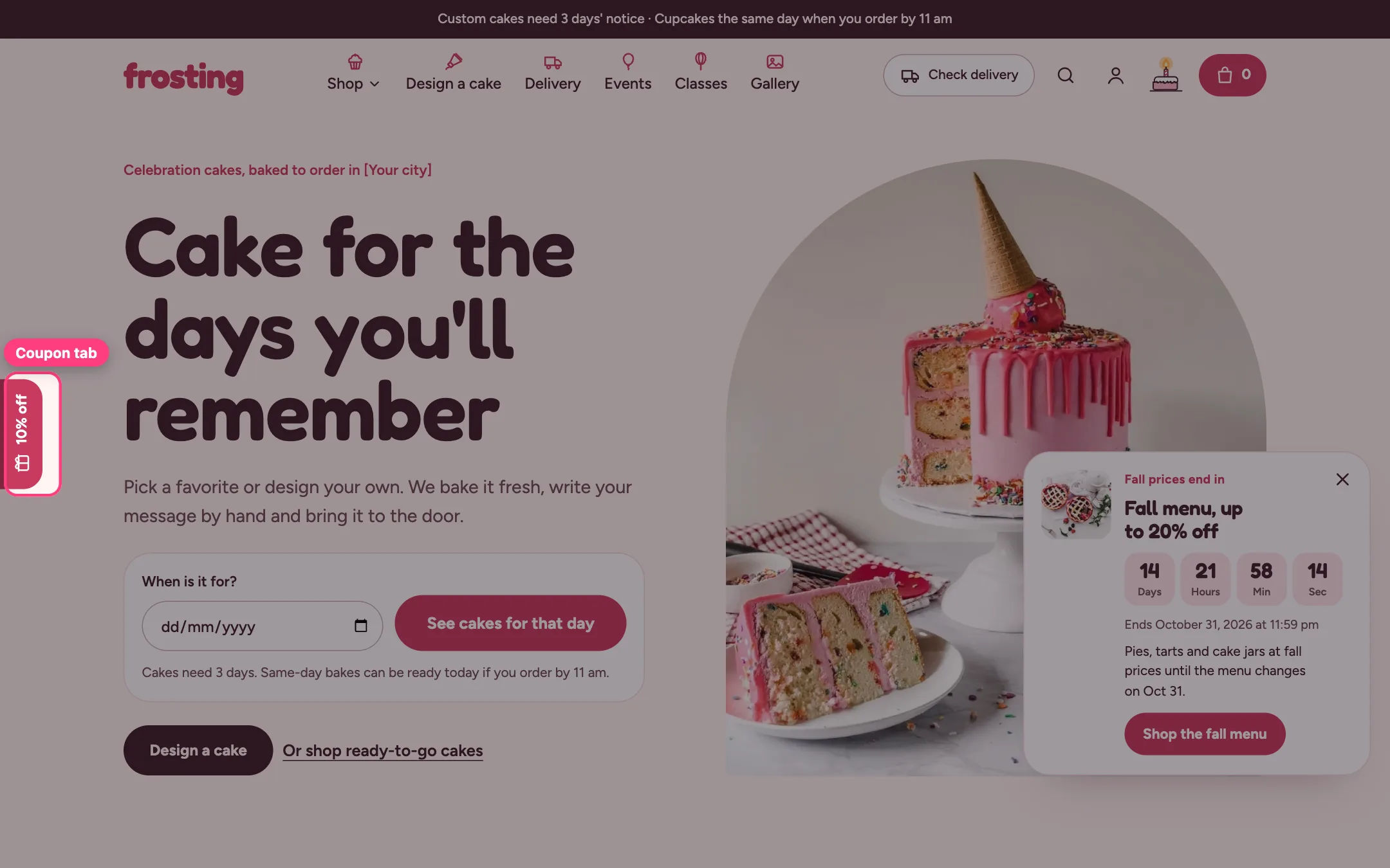 Sign-up popup on the storefront