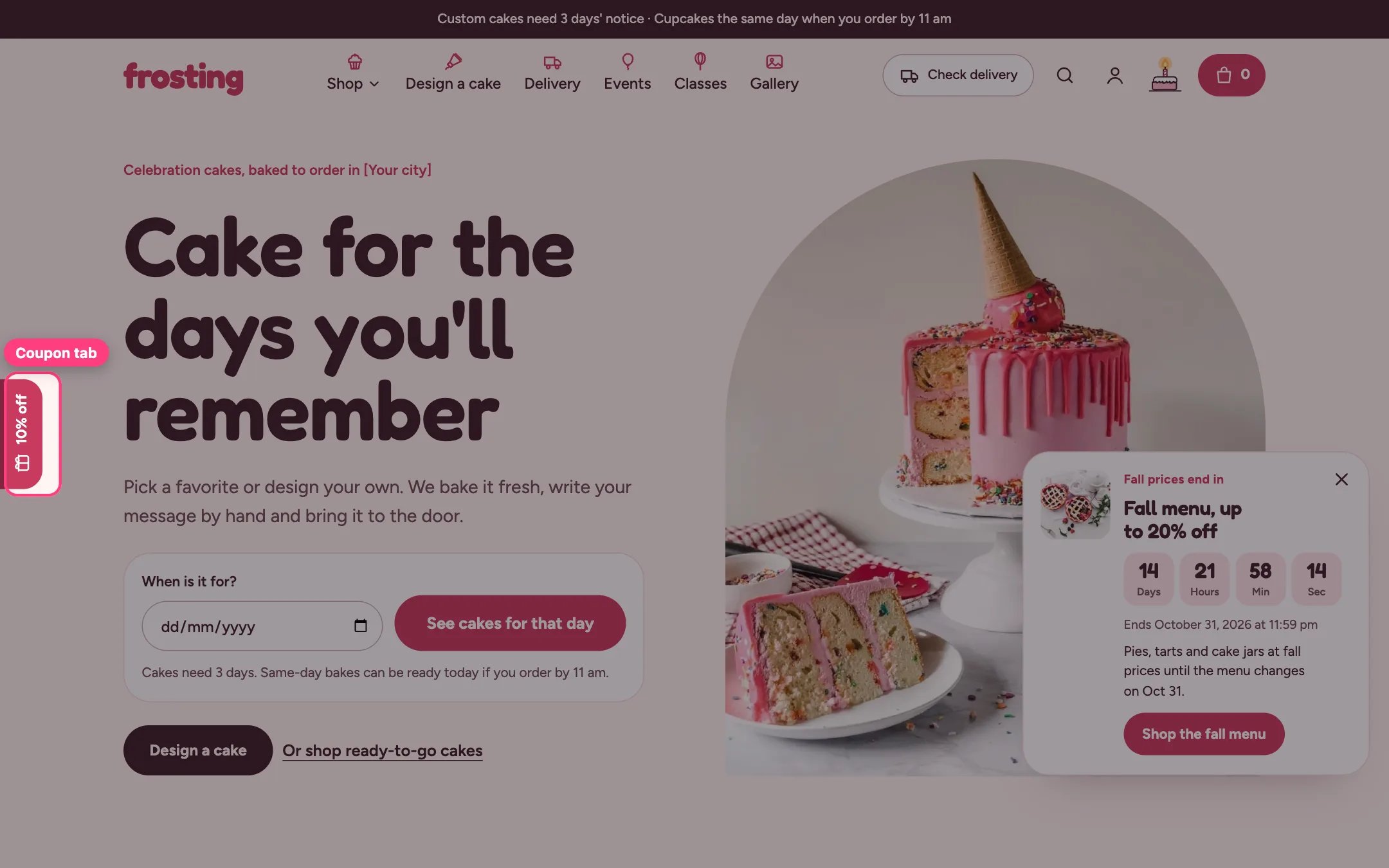Sign-up popup on the storefront