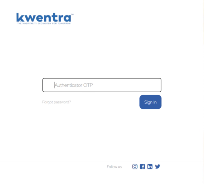 Authenticator OTP field on the login page