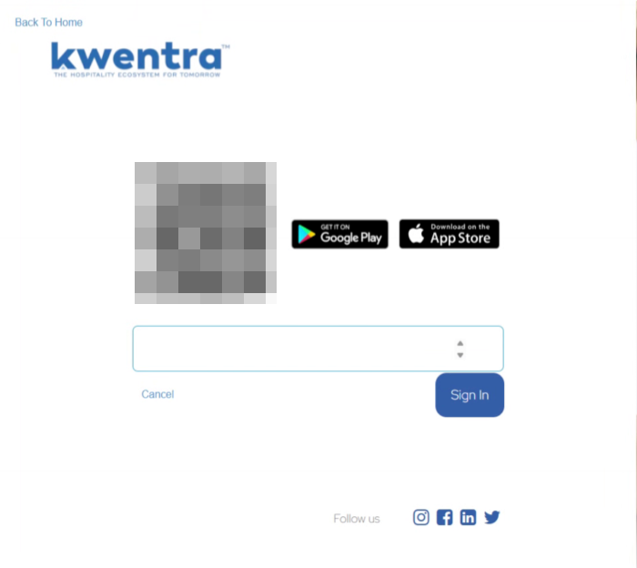 QR code, code field and Sign In button on the setup page