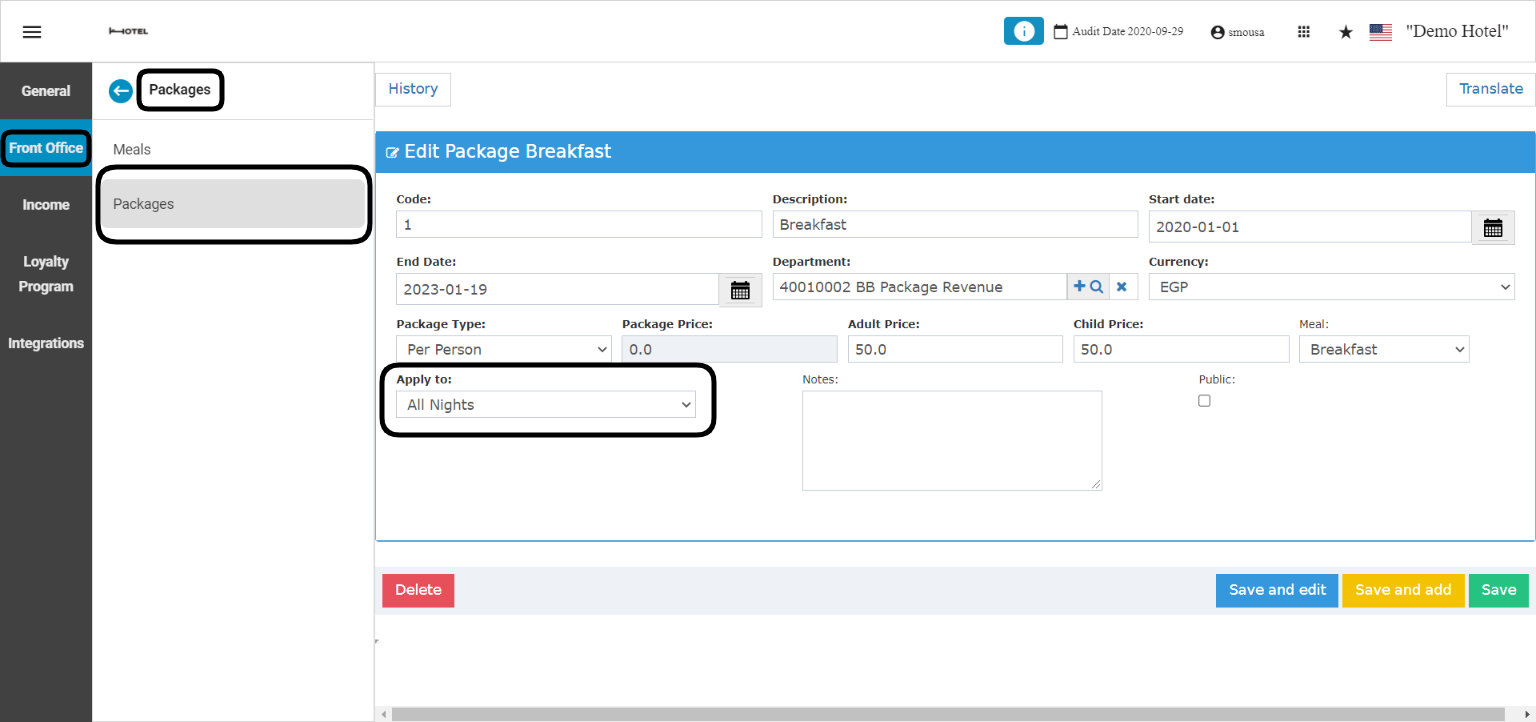 Apply to field on a package