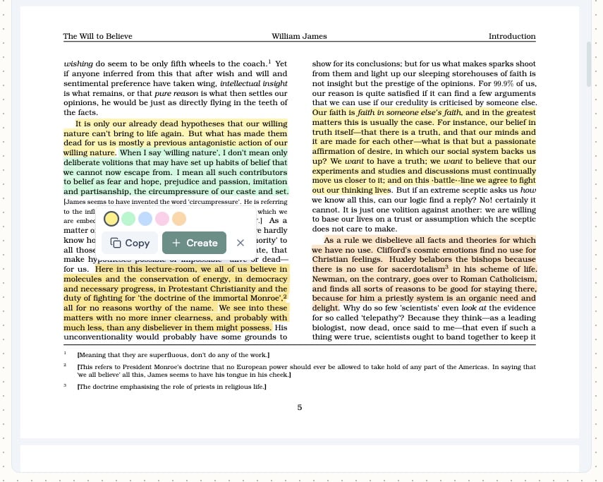 Creating a Fragment by highlighting text