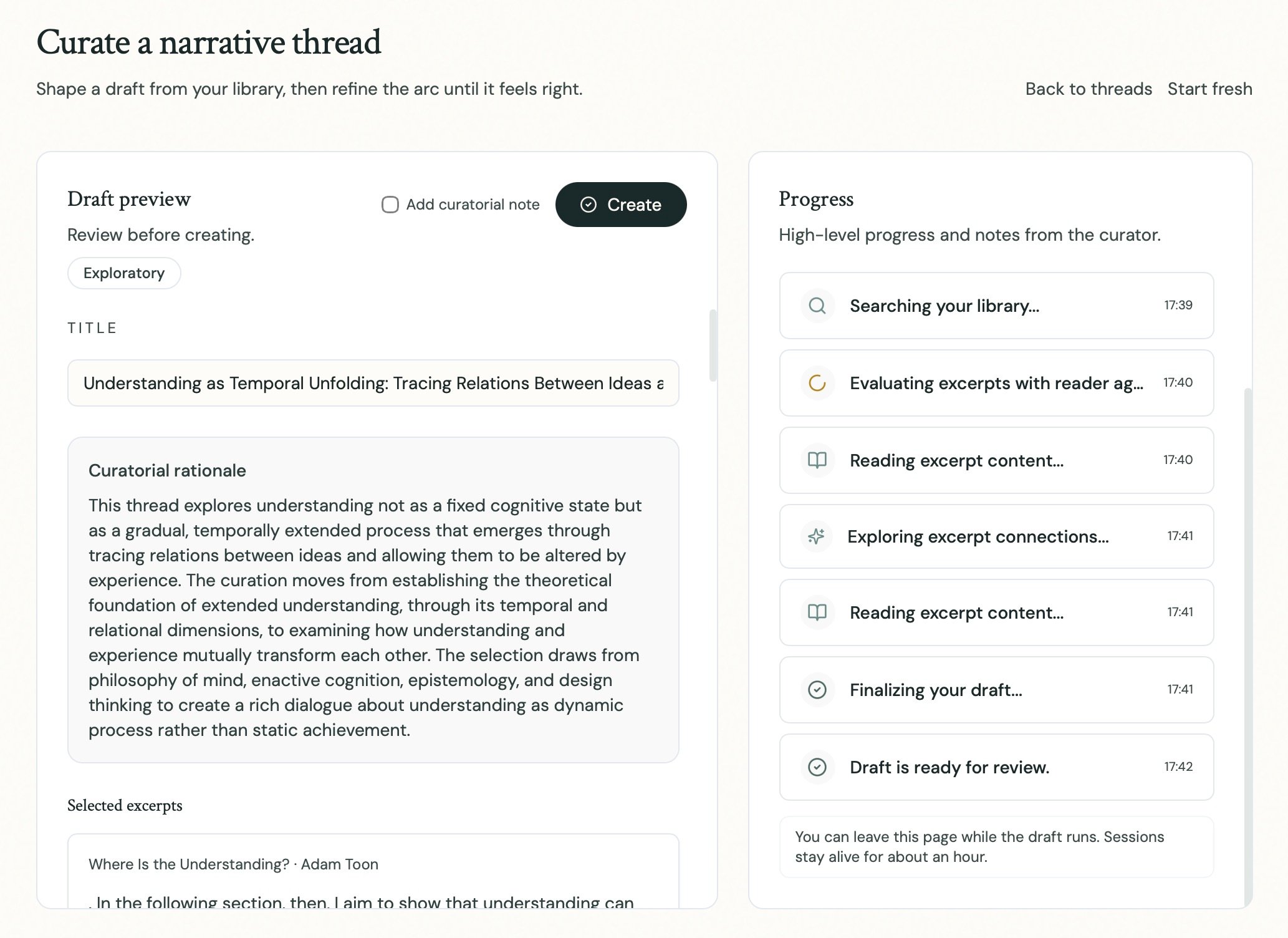 Thread builder result