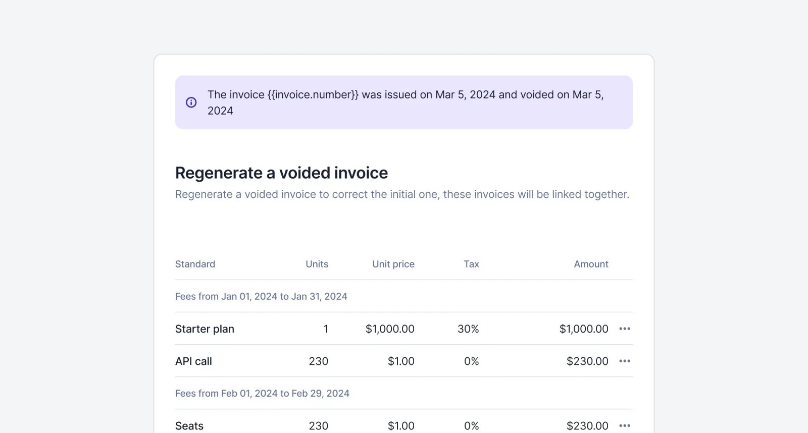 Lago voided invoice being regenerated into a new draft.