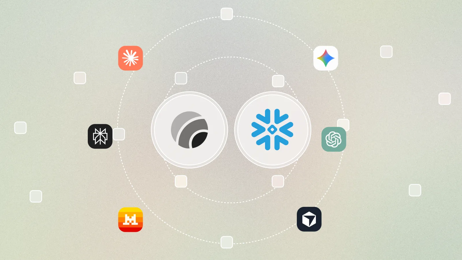 The Lago and Snowflake logos, ringed by the AI provider logos the Lago Agent SDK bills.