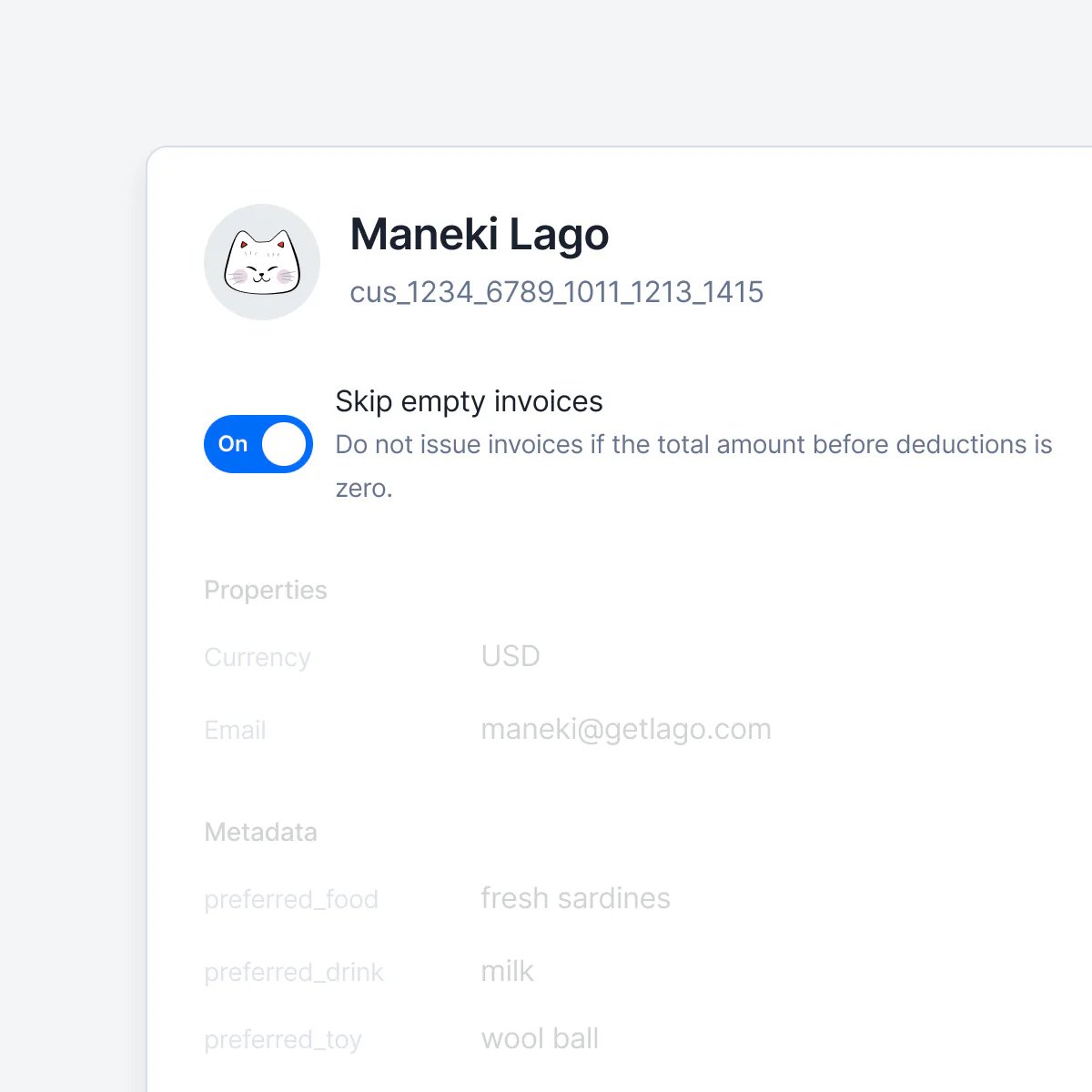 Lago setting that skips generating invoices with no amount.