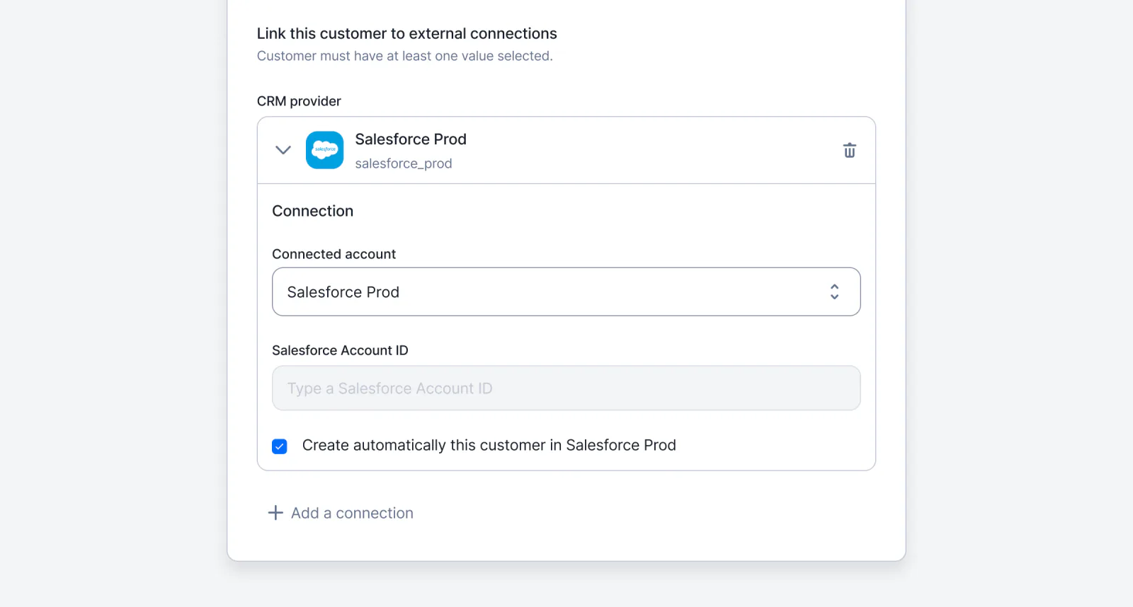 Lago customer synced to a Salesforce record.